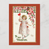 Niedliches Viktorianisches Kind Valentine Feiertagspostkarte (Vorderseite)