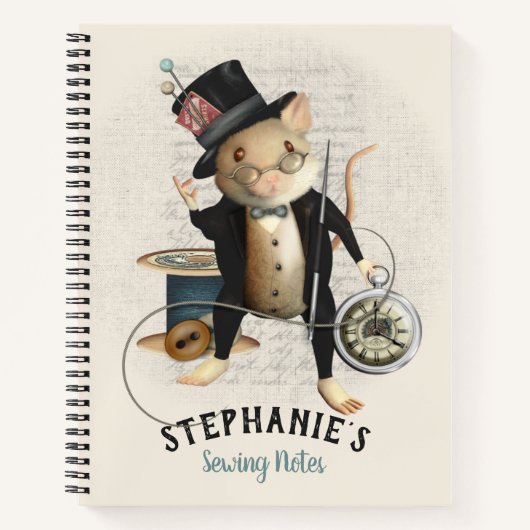 Niedliches Viktorianisches Mauszeigerblatt Notizbuch (Vorderseite)