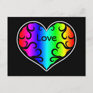 Niedliches viktorianisches Regenbogenherz Postkarte
