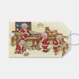 Niedliches Vintages Baby Santa Illustration Geschenkanhänger