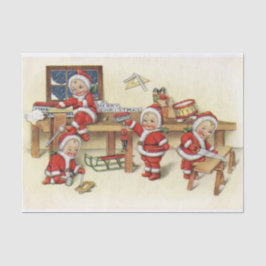Niedliches Vintages Baby Santa Illustration Seidenpapier