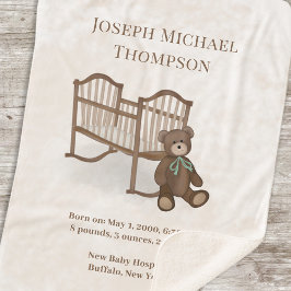 Niedliches Vintages Baby Stats Custom Teddy Bear K Sherpadecke