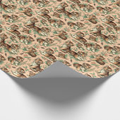 Niedliches Vintages Baby Tiger Muster Geschenkpapier (Ecke)