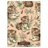 Niedliches Vintages Baby Tiger Muster Klemmbrett (Rückseite)