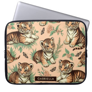 Niedliches Vintages Baby Tiger Muster Laptopschutzhülle