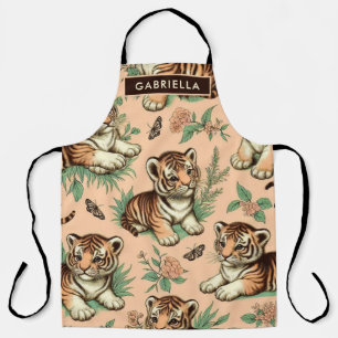 Niedliches Vintages Baby Tiger Muster Schürze