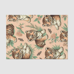 Niedliches Vintages Baby Tiger Muster Seidenpapier