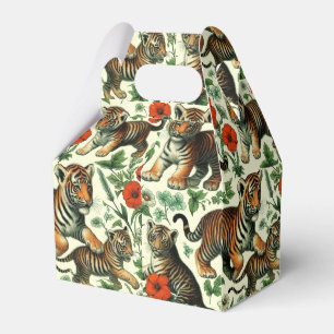Niedliches Vintages Baby Tiger Nahtlos Geschenkschachtel