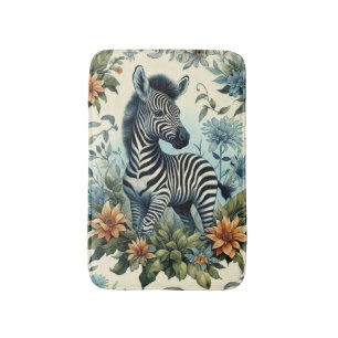 Niedliches Vintages Baby Zebra Watercolor Badematte