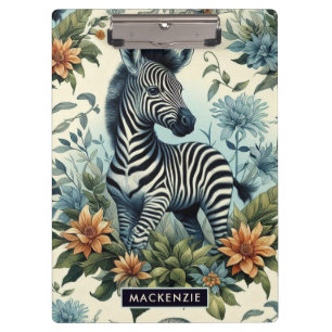 Niedliches Vintages Baby Zebra Watercolor Klemmbrett