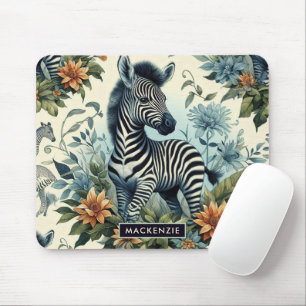 Niedliches Vintages Baby Zebra Watercolor Mousepad