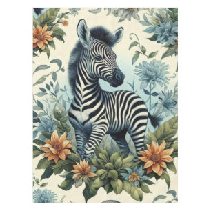 Niedliches Vintages Baby Zebra Watercolor Tischdecke