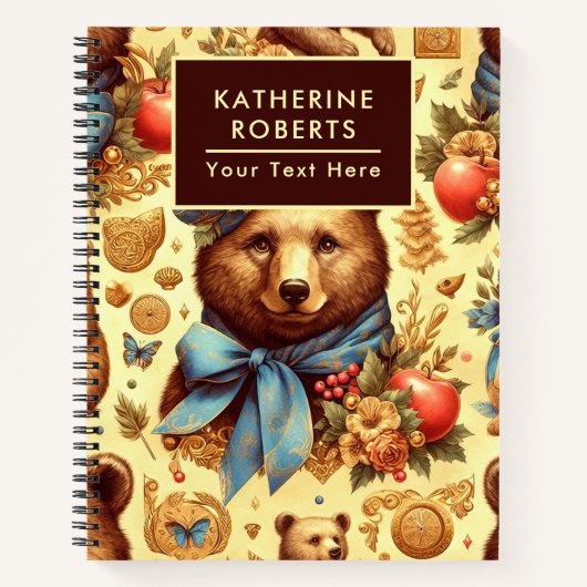 Niedliches Vintages Bärenwasser Notizblock (Vorderseite)