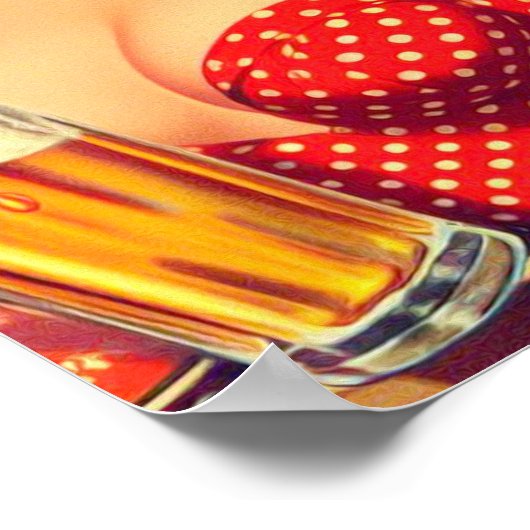 Niedliches Vintages Bier-Button Poster (Ecke)