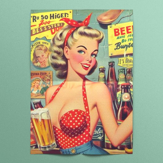 Niedliches Vintages Bier-Button Seidenpapier