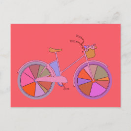 Niedliches Vintages Bike in Whimsical Red Postkarte