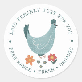 Niedliches Vintages Blaues Zuchteier Runder Aufkleber