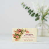 NIEDLICHES VINTAGES BLUMEN VISITENKARTE (Stehend Vorderseite)