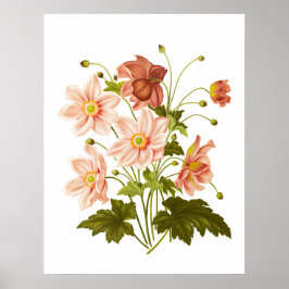 Niedliches Vintages Blumendekor Poster