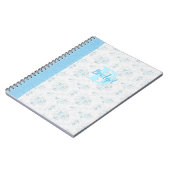 Niedliches Vintages Blumendesign Blaues Notebook Notizblock (Linke Seite)