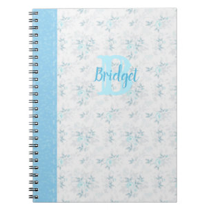 Niedliches Vintages Blumendesign Blaues Notebook Notizblock