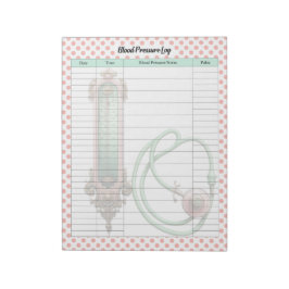 Niedliches Vintages Blutdruckprotokoll Notizblock