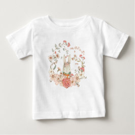 Niedliches Vintages Bunny Florals Blush Coral Foli Baby T-shirt