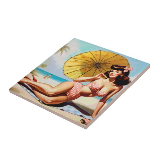 Niedliches Vintages Button im Sommer Fliese (Seite)