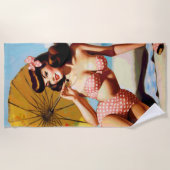 Niedliches Vintages Button im Sommer Strandtuch (Vorderseite)