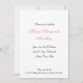 Niedliches, Vintages Button Up Girl, Einladung zum (Rückseite)