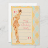 Niedliches, Vintages Button Up Girl, Einladung zum (Vorne/Hinten)