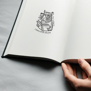 Niedliches Vintages Capybara Ex Libris Buch Gummistempel