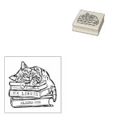 Niedliches Vintages Cat Buchzeichen Gummistempel (Stempel)