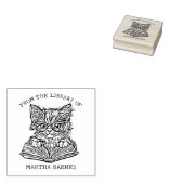 Niedliches Vintages Cat Library-Buchzeichen Gummistempel (Stempel)