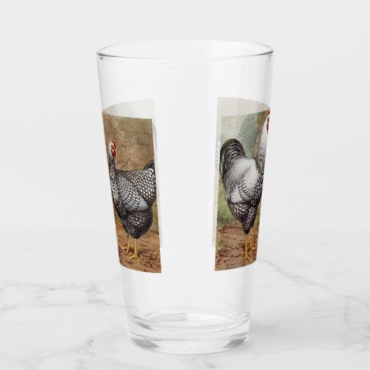 Niedliches Vintages Country-Hahn-Glas Glas (Links)