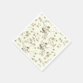 Niedliches Vintages Cupid Angel Gold Beige Blument Serviette (Ecke)