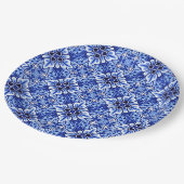 Niedliches Vintages Delft Blue Floral Pattern Pappteller (Schrägansicht)
