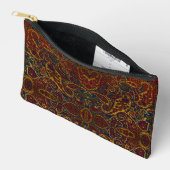 Niedliches Vintages dunkelbraunes Paisley-Design Zubehörtasche (Offen)