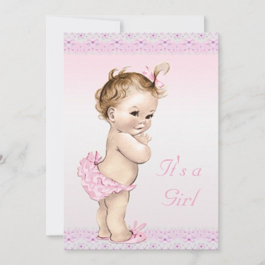 Niedliches Vintages Einladung (Vorderseite)