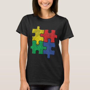 Niedliches Vintages gestörtes Design für Autismus- T-Shirt