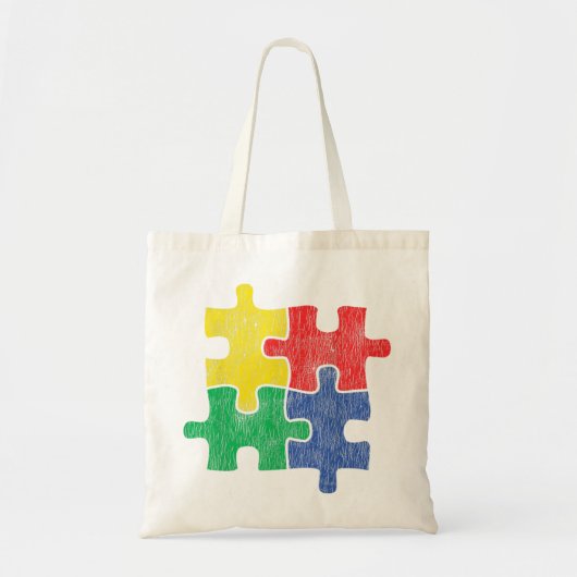 Niedliches Vintages gestörtes Design für Autismus- Tragetasche (Vorne)