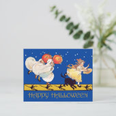 Niedliches Vintages Glück Halloween Black Cat, Gei Postkarte (Stehend Vorderseite)