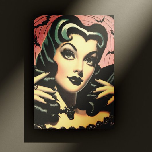 Niedliches Vintages Goth-Button Postkarte