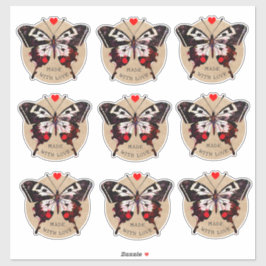 Niedliches Vintages Grunge Schmetterlingsherz aus  Aufkleber