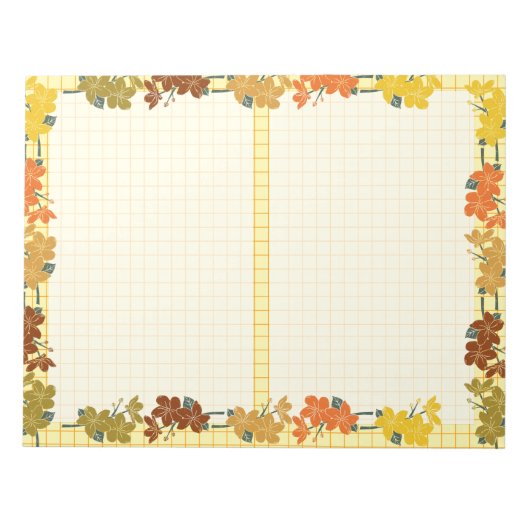 Niedliches Vintages Herbstgelbes Orangenmuster Notizblock (Vorderseite)