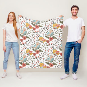 Niedliches Vintages Inspiriertes Muster Fleecedecke