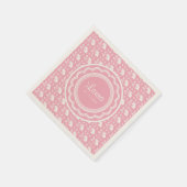 Niedliches Vintages Kaninchen Baby Girl Begrüßung  Serviette (Ecke)