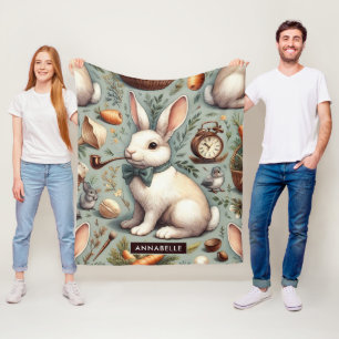 Niedliches Vintages Kaninchen Fleecedecke