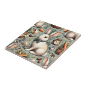 Niedliches Vintages Kaninchen Fliese (Seite)