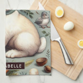 Niedliches Vintages Kaninchen Geschirrtuch (Viertel Falte)